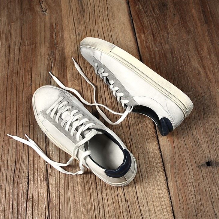 Custom Vintage White Leather Shoes