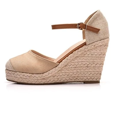 Jute Sole Dam Espadrille Wedge Sandaler