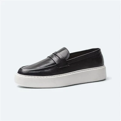 OEM Svarta Slip On Sneakers med privat logotyp